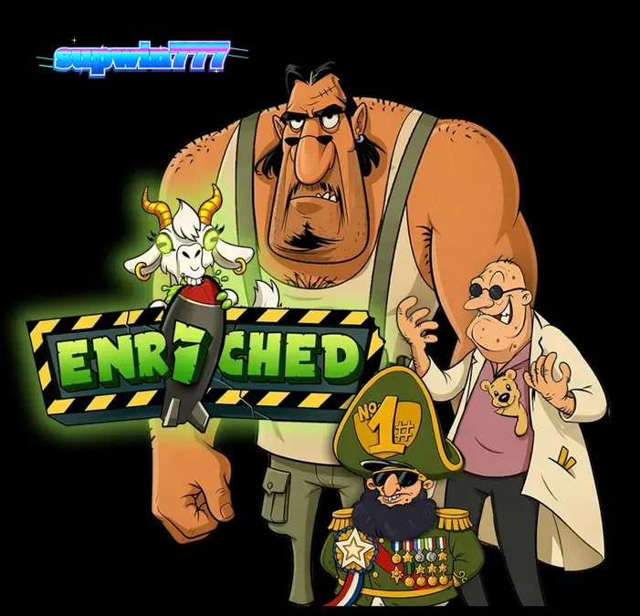 Tampilan visual slot Enriched dengan tema bunker nuklir dan televisi retro